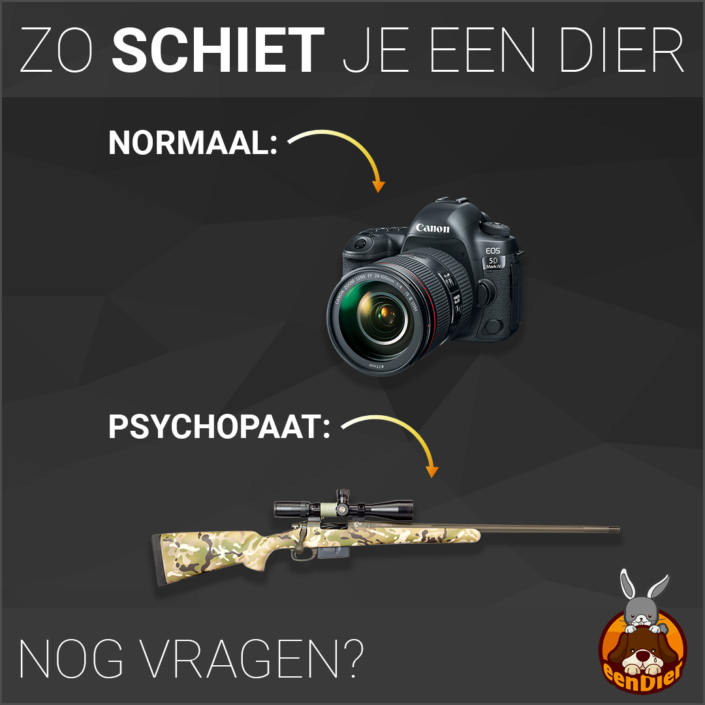 Schiet een dier, niet met een geweer, maar met een camera.